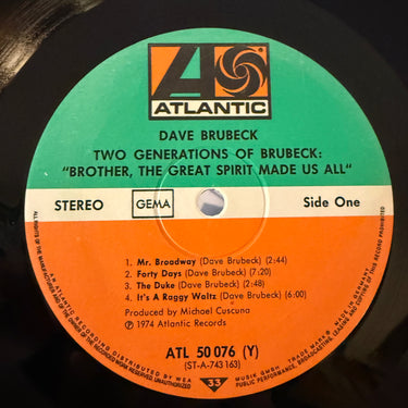 DAVE BRUBECK <br> THE GREAT SPIRIT MADE US ALL