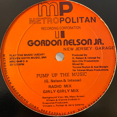 GORDON NELSON JR. <br> PUMP UP THE MUSIC