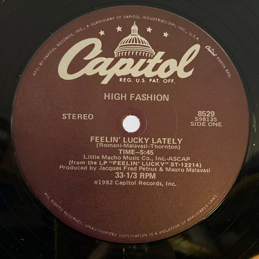 HIGH FASHION <br> FEELIN' LUCKY LATELY