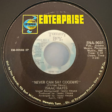 ISAAC HAYES <br> NEVER CAN SAY GOODBYE