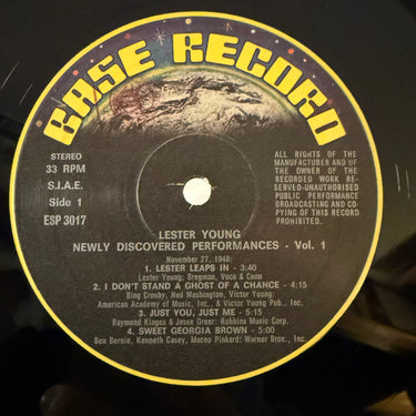 LESTER YOUNG <br> NEWLY DISCOVERED PERFORMANCES, VOL.1