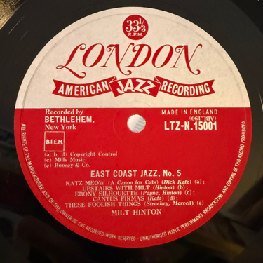 MILT HINTON <br> EAST COAST JAZZ/5