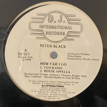 PETER BLACK <br> HOW FAR I GO