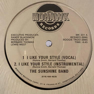 THE SUNSHINE BAND <br> I LIKE YOUR STYLE