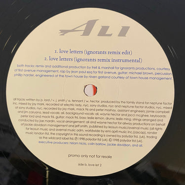 ALI <br> LOVE LETTERS