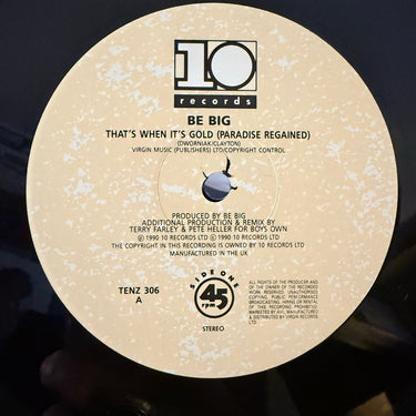 BE BIG <br> THAT'S WHEN IT'S GOLD