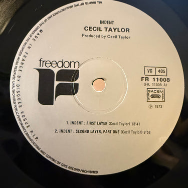 CECIL TAYLOR <br> INDENT