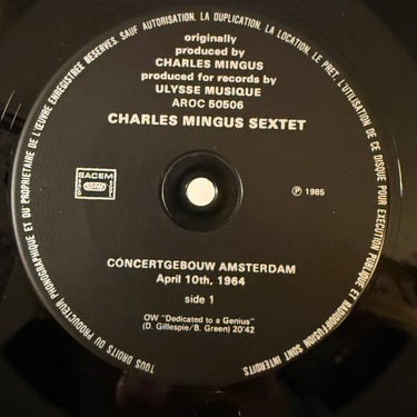 CHARLES MINGUS SEXTET <br> CONCERTGEBOUW AMSTERDAM