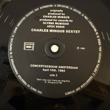 CHARLES MINGUS SEXTET <br> CONCERTGEBOUW AMSTERDAM