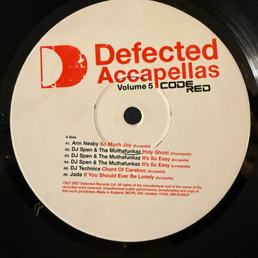 DEFECTED <br> ACCAPELLAS VOLUME 5
