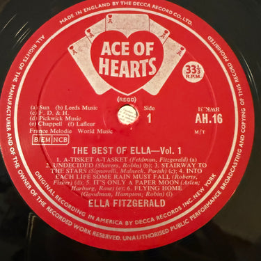 ELLA FITZGERALD <br> THE BEST OF ELLA VOLUME ONE