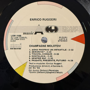 ENRICO RUGGERI <br> CHAMPAGNE MOLOTOV