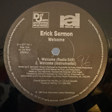 ERICK SERMON <br> WELCOME