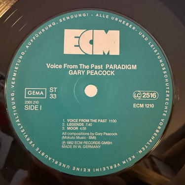 GARY PEACOCK <br> VOICE FROM THE PAST - PARADIGM