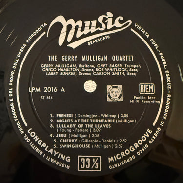 GERRY MULLIGAN <br> THE GERRY MULLIGAN QUARTET