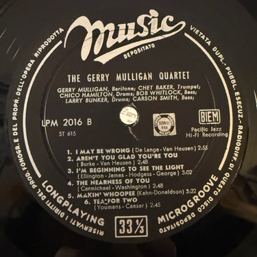 GERRY MULLIGAN <br> THE GERRY MULLIGAN QUARTET