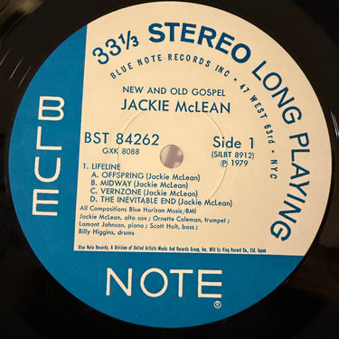 JACKIE MCLEAN <br> NEW AND OLD GOSPEL