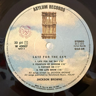 JACKSON BROWNE <br> LATE FOR THE SKY