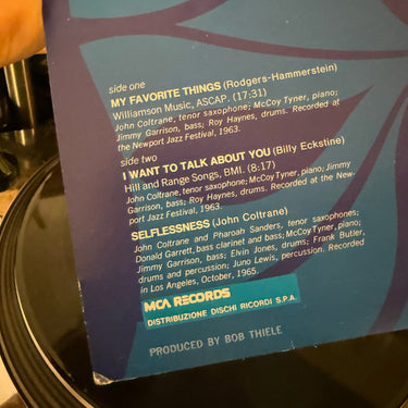 JOHN COLTRANE <br> SELFLESSNESS FEATURING MY FAVORITE THINGS