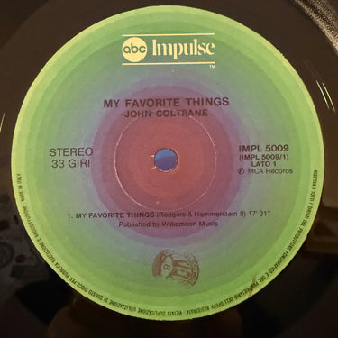 JOHN COLTRANE <br> SELFLESSNESS FEATURING MY FAVORITE THINGS