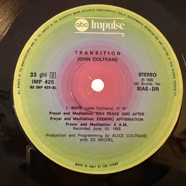 JOHN COLTRANE <br> TRANSITION