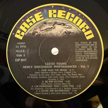 LESTER YOUNG <br> NEWLY DISCOVERED PERFORMANCES, VOL.1