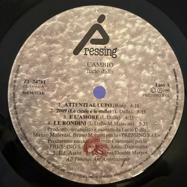 LUCIO DALLA <br> CAMBIO