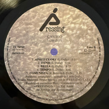 LUCIO DALLA <br> CAMBIO