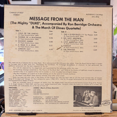 MIGHTY DUKE <br> A MESSAGE FROM THE MAN