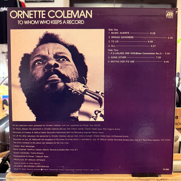 ORNETTE COLEMAN <br> TO WHOM WHO KEEPS A RECORD