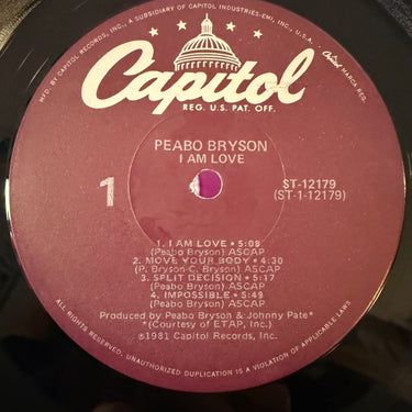 PEABO BRYSON <br> I AM LOVE