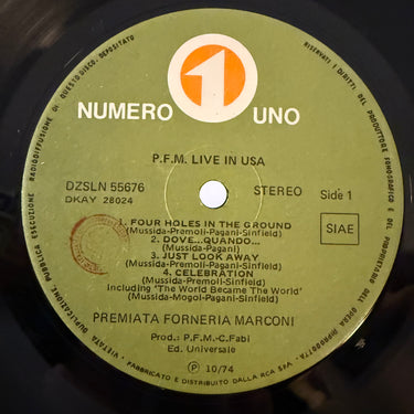 PREMIATA FORNERIA MARCONI <br> LIVE IN U.S.A.