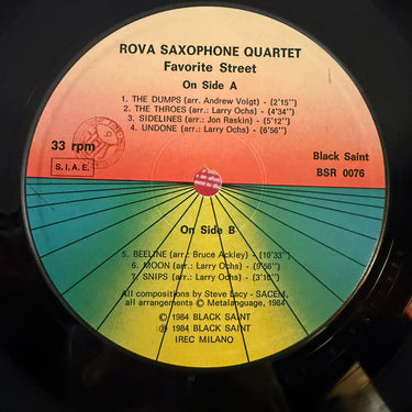 ROVA PLAYS LACY <BR> FAVORITE STREET