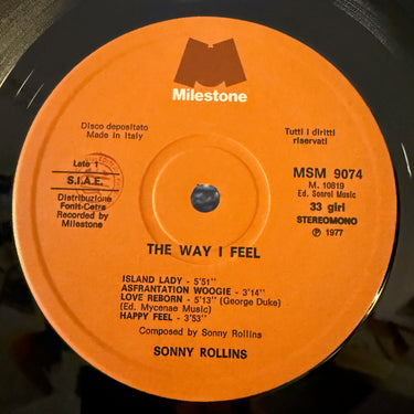 SONNY ROLLINS <br> THE WAY I FEEL