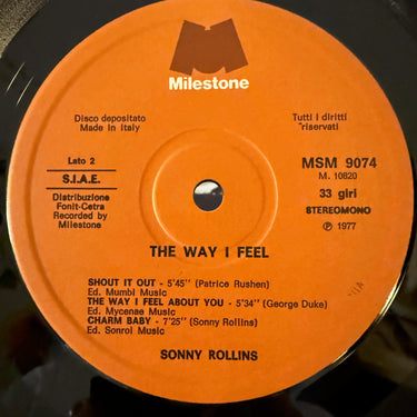 SONNY ROLLINS <br> THE WAY I FEEL