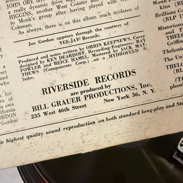 THELONIOUS MONK QUARTET  – AT THE BLACKHAWK