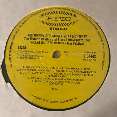 THE JOHNNY OTIS SHOW <br> LIVE AT MONTEREY!