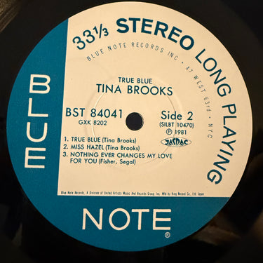 TINA BROOKS <br>TRUE BLUE