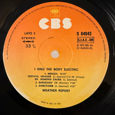 WEATHER REPORT <br> I SING THE BODY ELECTRIC